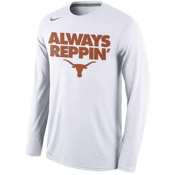 Texas Longhorns Nike Always Reppin Long Sleeve WEM Top - White,We sell and wholesale Texas Longhorns Nike Always Reppin Long Sleeve WEM Top - White on line form chian!